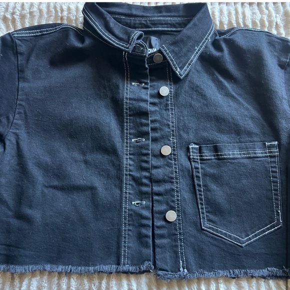 Fashion Nova Black Distressed jeans and jacket - “seeing you tonight” set - Picture 6 of 11